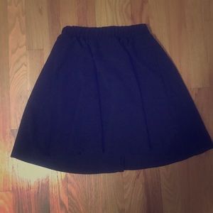 Black mini fit and flare skirt
